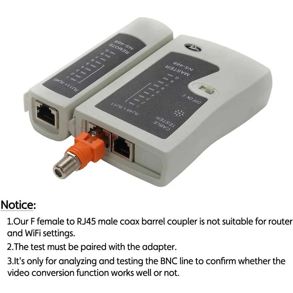 Lot of 50 RJ45 to F Adapter Sets + F Female Couplers Coax Cable Tester Orange